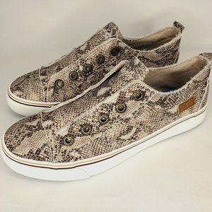 Blowfish Malibu Women's Natural Snake Print Canvas Sneakers - Size 8M